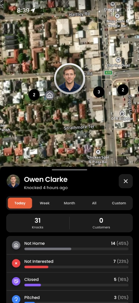 A teammate's last knock shown on the map